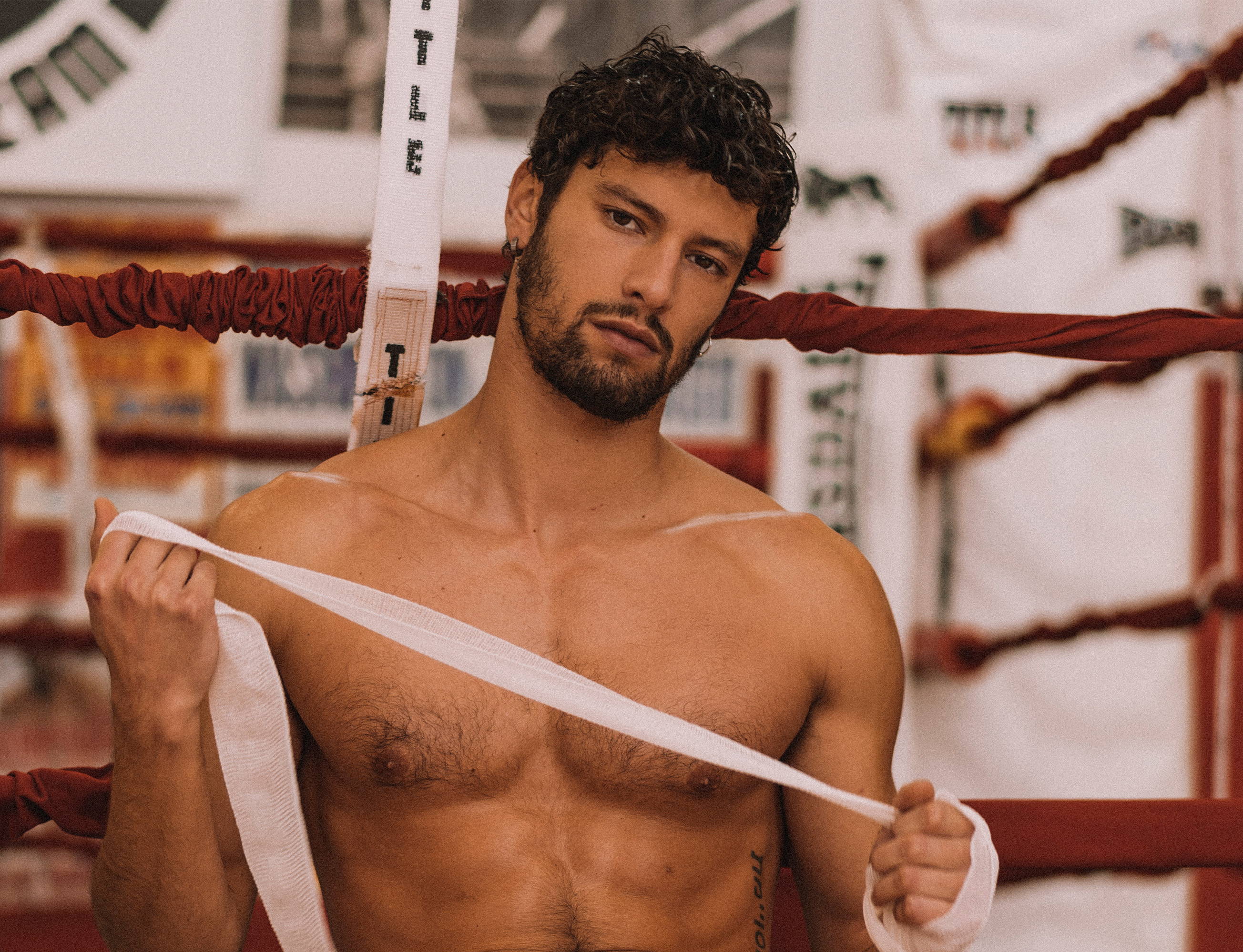 Jhonatan Mujica shares his experience shooting Fight Club for Yummy Issue Six naked in a boxing club